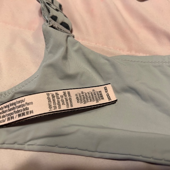 Victoria's Secret T-Shirt Push Full Coverage Blue/Gray Logo Wide Strap 38DD Bra - Picture 4 of 5
